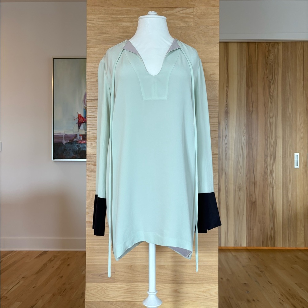 Derek Lam Mint Tunic with Black Cuffs